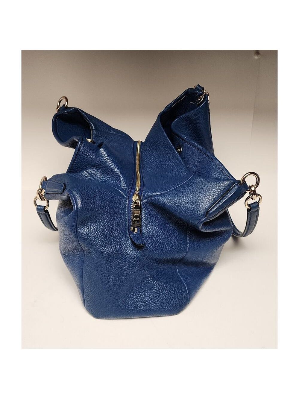 Coach Phoebe F35723 Blue Pebble Leather Shoulder Bag with Gold-Tone Hardware - Picture 7 of 13